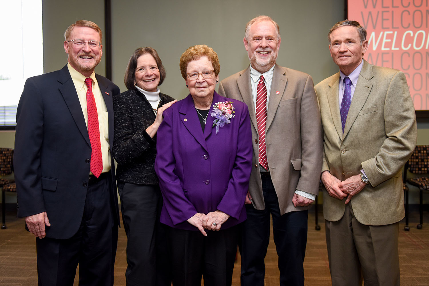 Peggy Olive with former and current deans